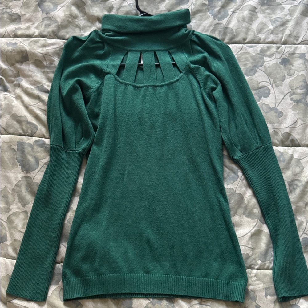 Arden B Green Turtleneck Sweater